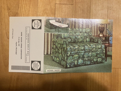 Vtg adver postcard chair bed - postcard,